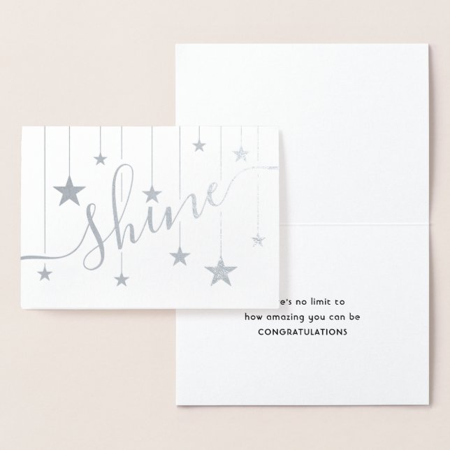 SHINE Suspended Stars Grattiss Script Real Folierat Kort (Display)