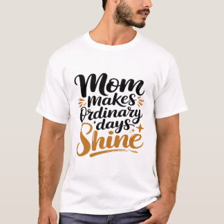 Shine Typography Design – Elegant Guldglans Scr T Shirt