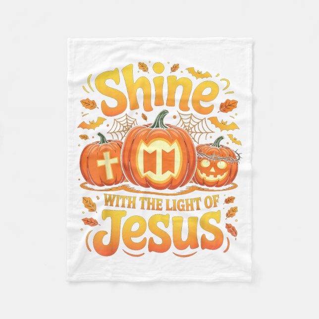 Shine With The Light Of Jesus Christian Halloween  Fleecefilt (Framsidan)