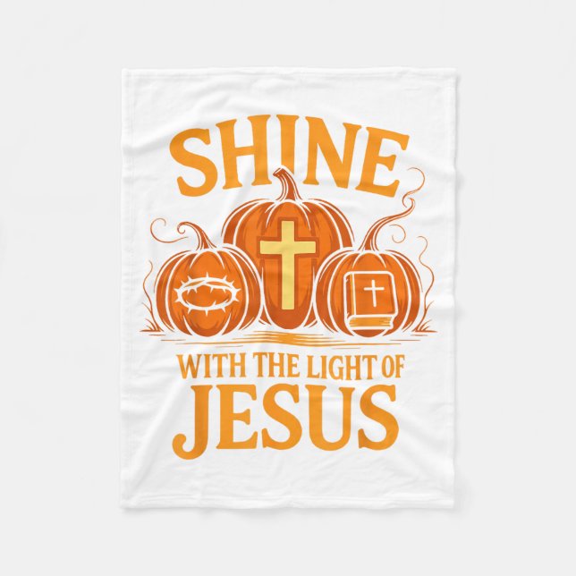 Shine With The Light Of Jesus Christian Halloween  Fleecefilt (Framsidan)