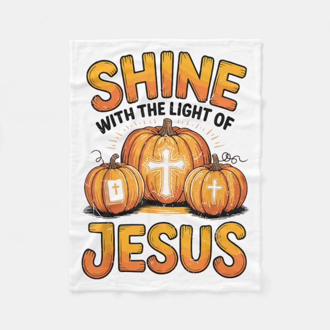 Shine With The Light Of Jesus Halloween Christian  Fleecefilt (Framsidan)