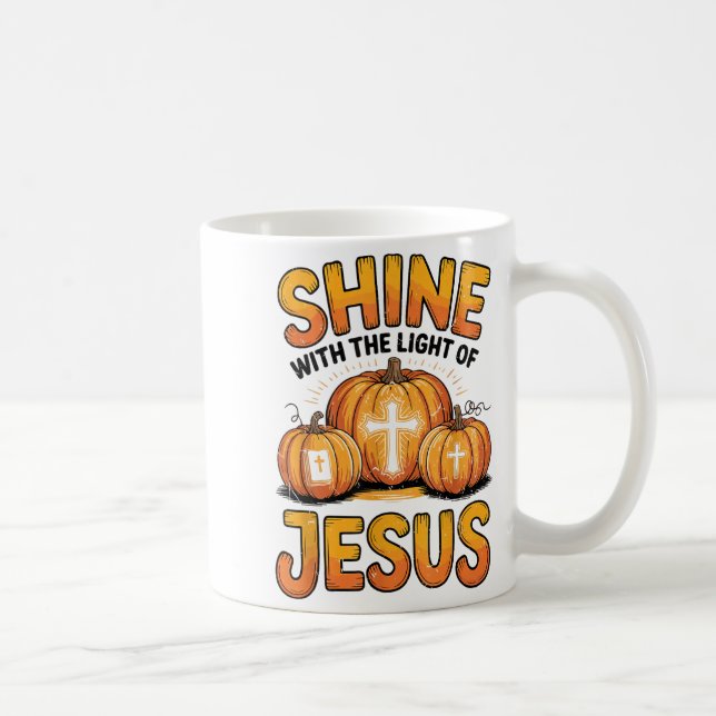 Shine With The Light Of Jesus Halloween Christian  Kaffemugg (Höger)