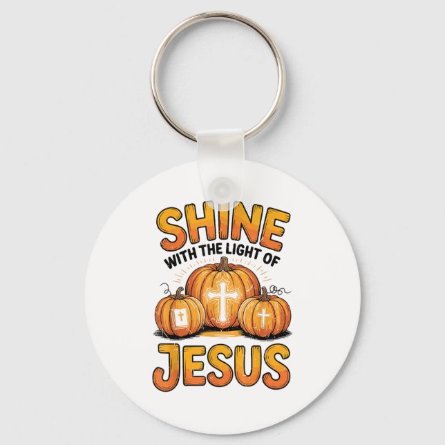 Shine With The Light Of Jesus Halloween Christian  Nyckelring (Framsida)