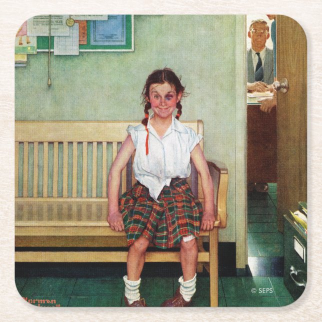 Shiner eller utanför huvudmannens kontor underlägg papper kvadrat (Framsidan)