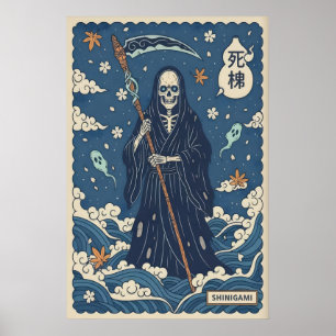 Shinigami konsttryck Japansk dödens ängel, Mörk Poster