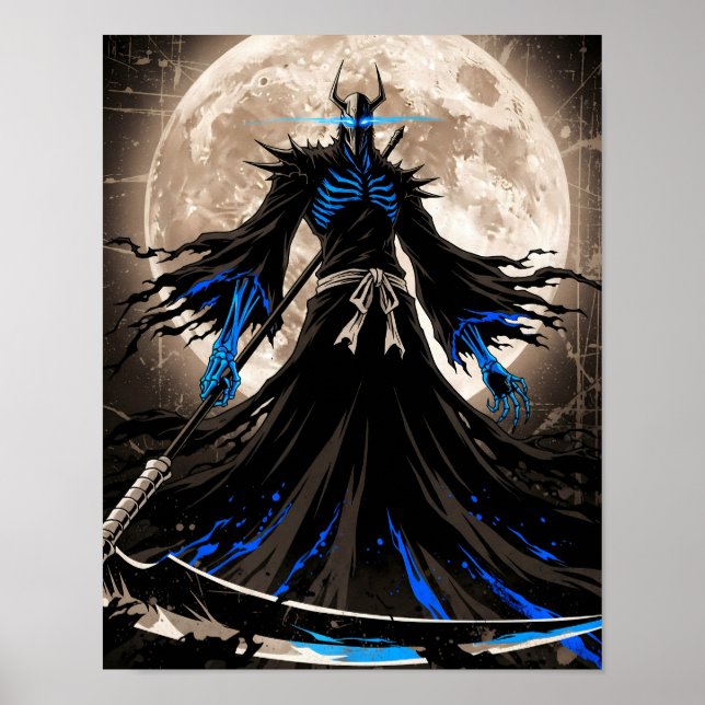 Shinigami Sumi-e Grunge Art Poster (Framsidan)