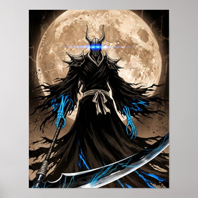 Shinigami Sumi-e Grunge Art Poster (Framsidan)