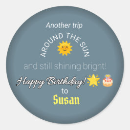 Shining Bright: Birthday Celebring Sticker Runt Klistermärke