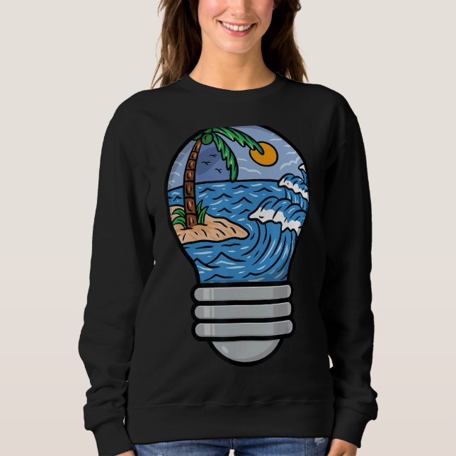 Shining Bulb Matchningsvätska för Surfing Beach Vå T Shirt (Framsida)
