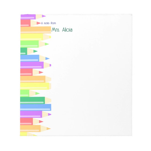 Shining Colorful Crayon Notepad Anteckningsblock (Framsida)
