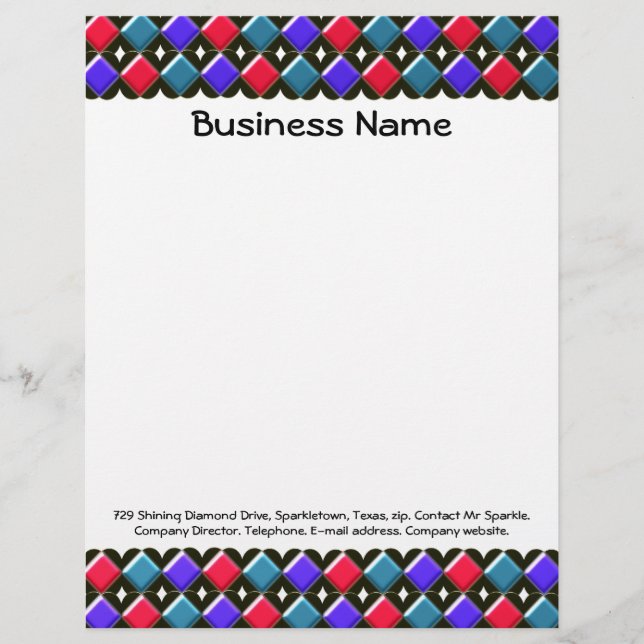Shining Diamonds Anpassade Letterhead Brevhuvud (Framsida)