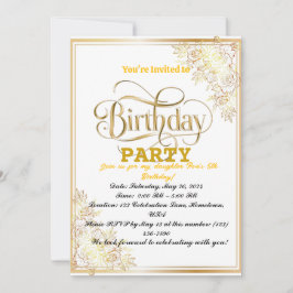 Shining Golden Birthday-firandet! Inbjudningar