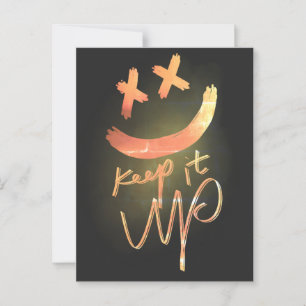 Shining Guld Behålla upp den Lena Smile Emoji Vykort