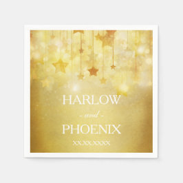 Shining Guld Stars Bröllop Napkin Pappersservett