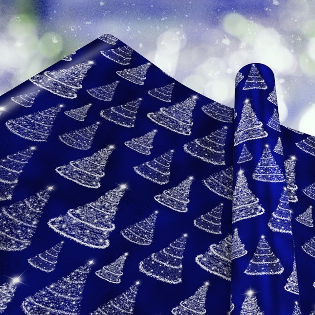 Shining Julgranar Stars Royal Blue Presentpapper (Skapare uppladdad)