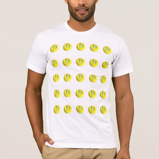 Shining lemon mönster-design med logotyp ord t shirt (Framsida)
