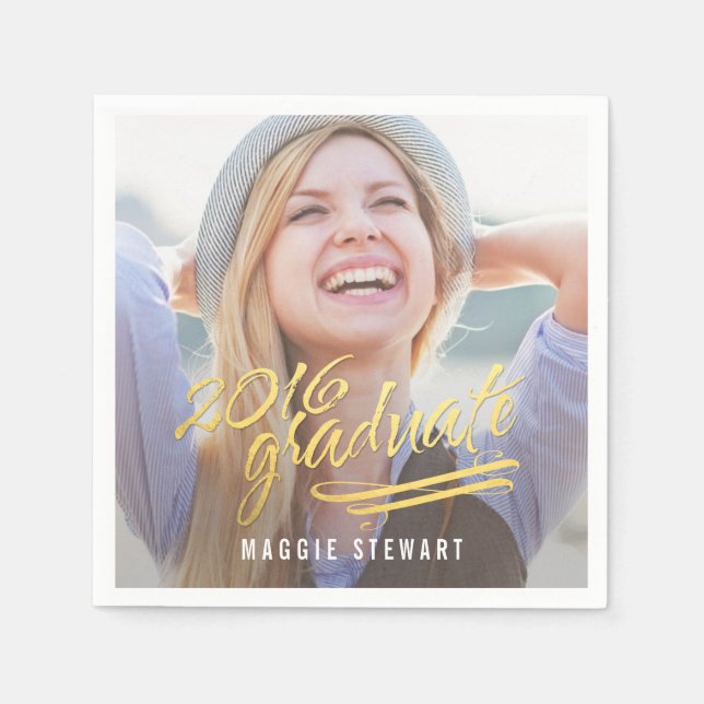 Shining Moment Photo Studenten Napkins Pappersservett (Framsidan)