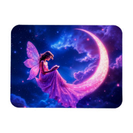 Shining rosa Fairy vingar luminous stars art Magnet