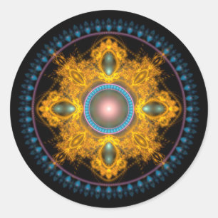 Shining Round Mandala Runt Klistermärke