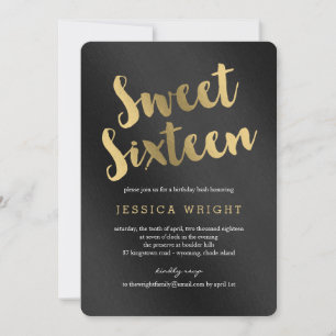 Shining Script Sweet sixteen Party-inbjudningar Inbjudningar