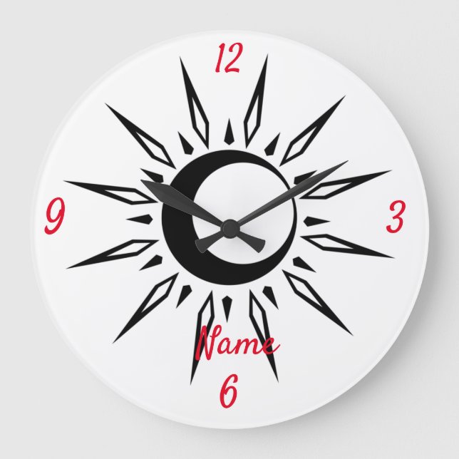 Shining Sol Crescent Måne Thunder_Cove Stor Klocka (Framsida)