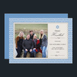 Shining Star Hanukkah Photo Flat Card Julkort<br><div class="desc">Med den moderna stjärnan mönster med den klassiska texten stil blir detta Hanukkah-kort ett slags kort. Skriva till mig på hello@mistyqe.com för offerter för andra matchande delara eller anpassningsbegäranden.</div>