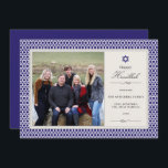 Shining Star Hanukkah Photo Flat Card Julkort<br><div class="desc">Med den moderna stjärnan mönster med den klassiska texten stil blir detta Hanukkah-kort ett slags kort. Skriva till mig på hello@mistyqe.com för offerter för andra matchande delara eller anpassningsbegäranden.</div>
