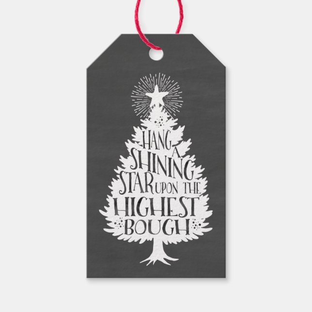 Shining Star Julgran Kraft Gift Märkres Presentetikett (Framsidan)