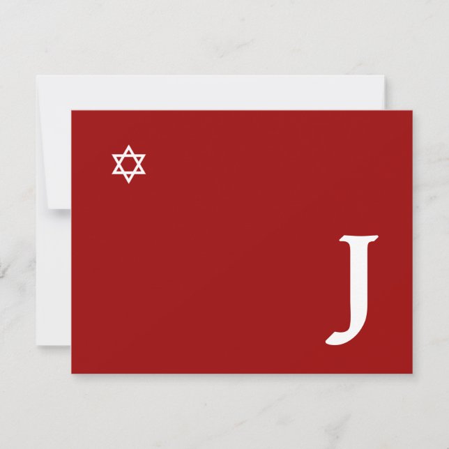 Shining Star Pub Mitzvah Monogram OSA kort (Framsida)