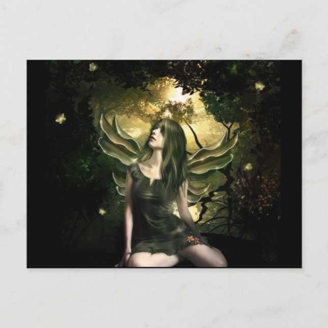 Shiningfjäril Fairy Fantasy Art Postcard Vykort (Framsida)