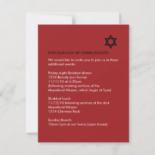 Shiningstjärna Pub / Bat mitzvah visitkort Inbjudningar