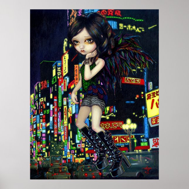 Shinjuku Angel ART PRINT gothic Japan fairy tokyo Poster (Framsidan)