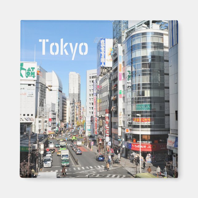 Shinjuku-distriktet i Tokyo, Japan Magnet (Framsidan)