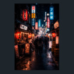 Shinjuku Tokyo - Dark Theme Poster<br><div class="desc">Shinjuku is one of Tokyo's most famous neighbourhoods with many back alleys an laneways meandering between tall buildings and speckled with neon lights. 

This dark themed photographic image beautifully captures the scene at night and will look stunning on a poster on your wall.</div>