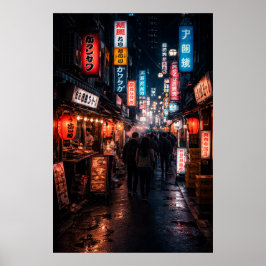 Shinjuku Tokyo - Mörkt Tema Poster