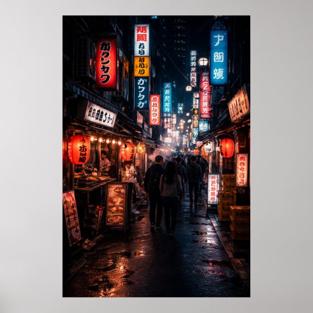 Shinjuku Tokyo - Mörkt Tema Poster (Framsidan)