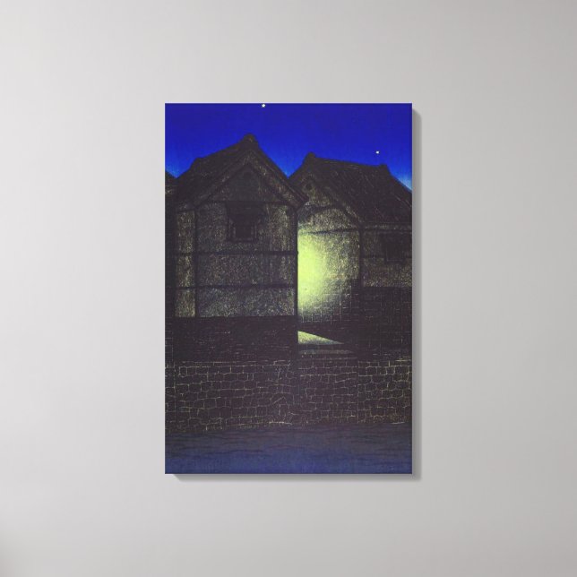 Shinkawa i Night Kawase Hasui Canvastryck (Framsida)