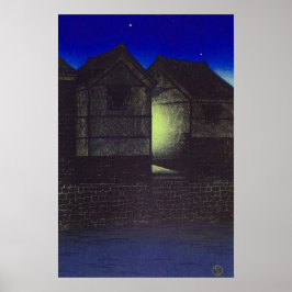 Shinkawa i Night Kawase Hasui Poster