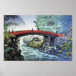 Shinkyo Bridge i Nikko av Tsuchiya Koitsu Poster