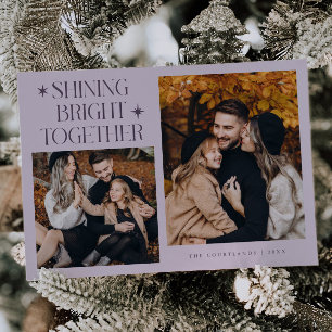 Shinna Bright Stars Lila Multi Photo Helgdag Julkort