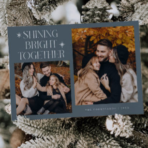 Shinna Bright Stars Slate Multi Photo Helgdag Julkort
