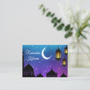 Shinna Måne och lätt Eid Mubarak-hälsningskort Anteckningskort