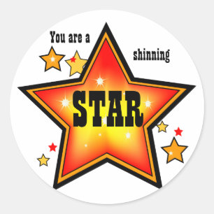 Shinning Star Award Sticker Runt Klistermärke