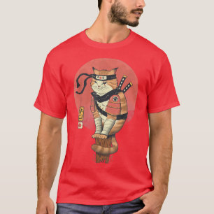 Shinobi Cat Ukiyo-e Samurai Cat Japansk art T Shirt