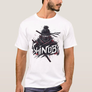 Shinobi Japansk Ninja Samuraj Katana Grunge Gatu T Shirt
