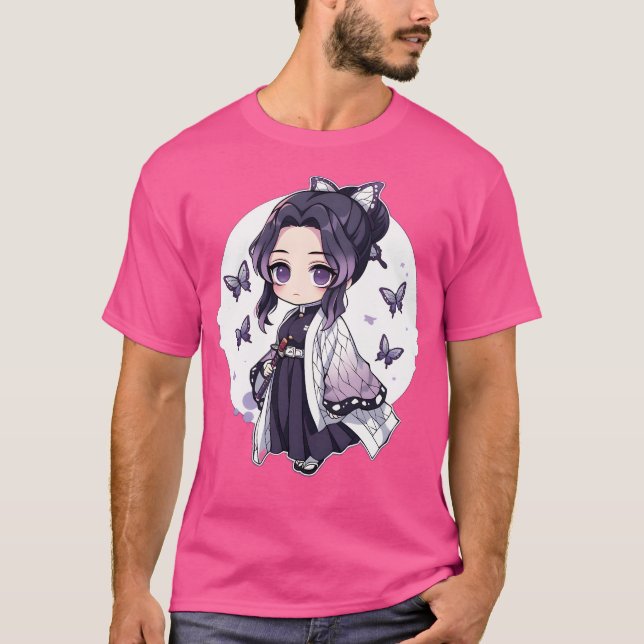 Shinobu Ds Cute Anime Girl Chibi Stil T Shirt (Framsida)