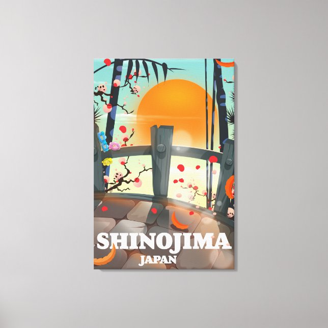 Shinojima-reseaffisch karta canvastryck (Framsida)