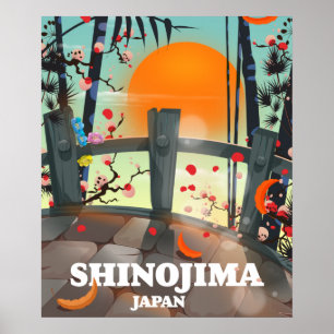 Shinojima-reseaffisch karta poster
