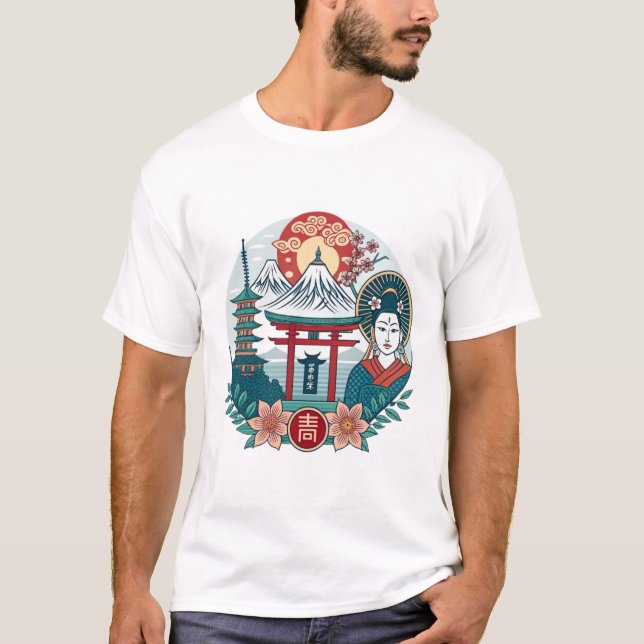 SHINTO-gudar och helgedomar T Shirt (Framsida)