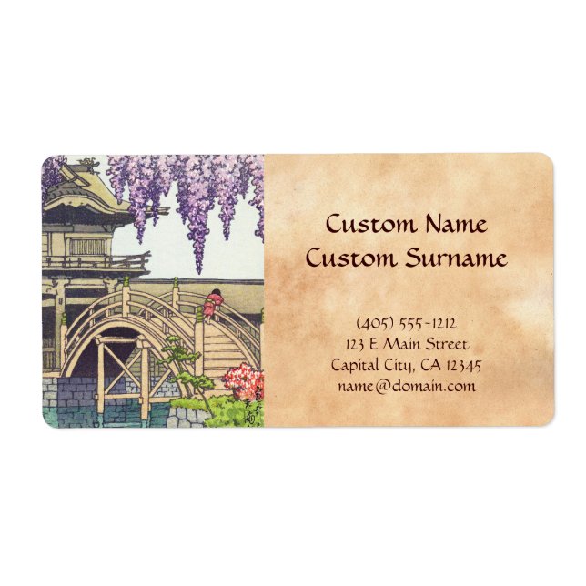 Shinto och dess arkitektur, Kameido Bridge Kawase Fraktsedel (Framsidan)